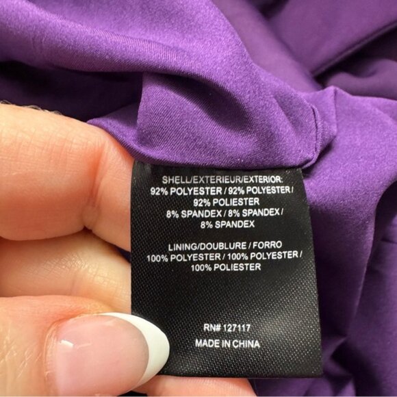 NWT Badgley Mischka 3D Flower One Shoulder Mermaid Gown purple size 10 - Picture 11 of 11